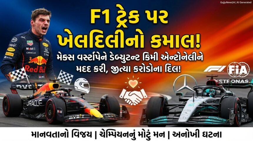 F1 ટ્રેક પર ખેલદિલીનો કમાલ: મેક્સ વર્સ્ટાપેને ડેબ્યુટન્ટ કિમી એન્ટોનેલીને મદદ કરી, જીત્યા કરોડોના દિલ! (F1 Sports Spirit: Verstappen Helps Antonelli)