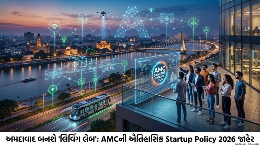 અમદાવાદ બનશે 'લિવિંગ લેબ': AMCની ઐતિહાસિક ઈનોવેશન અને Startup Policy 2026 જાહેર, શહેરી સમસ્યાઓનો ટેકનોલોજીથી ઉકેલ