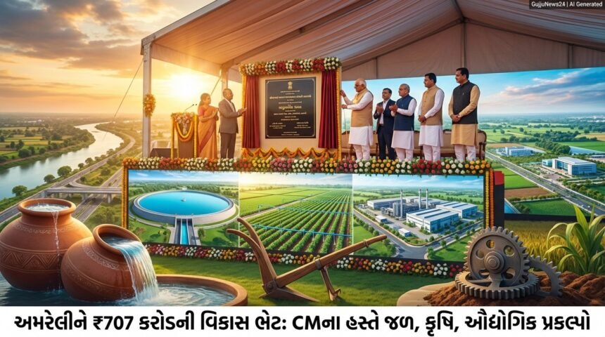 અમરેલી જિલ્લાને ₹707 કરોડના વિકાસ કાર્યોની ભેટ: CMના હસ્તે જળ, કૃષિ અને ઔદ્યોગિક પ્રકલ્પોનું લોકાર્પણ (Amreli Development Projects)