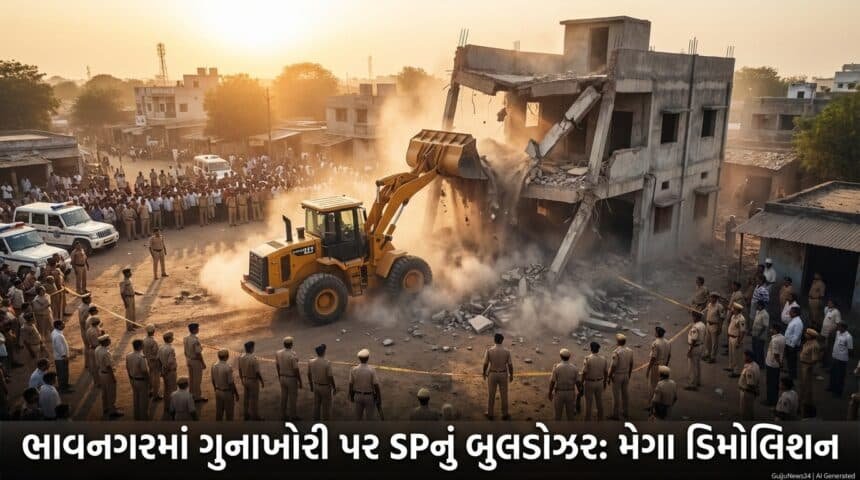 ભાવનગરમાં Crime પર SPનું બુલડોઝર: અસામાજિક તત્વોના ગેરકાયદે બાંધકામો ધ્વસ્ત, આડોડિયાથી હવામસ્જિદ સુધી મેગા ડિમોલિશન