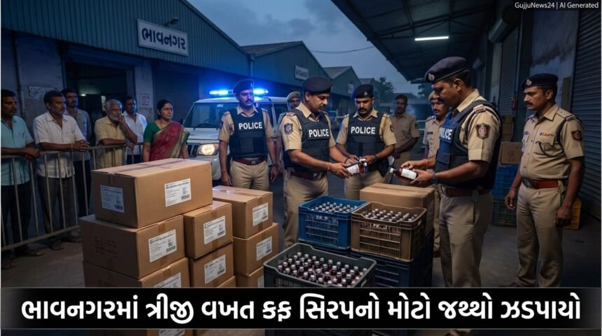ભાવનગરમાં 'નશાની ઘૂંઘ', એક અઠવાડિયામાં ત્રીજી વખત કફ સિરપનો મોટો જથ્થો ઝડપાયો | Bhavnagar Cough Syrup Seizure