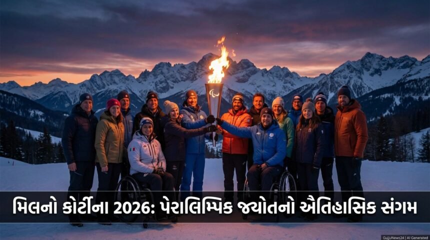 મિલનો કોર્ટીના 2026: પૅરાલિમ્પિક જ્યોતનો સંયુક્ત પ્રગટાવ, માનવ ભાવનાનો અદભૂત વિજય (Milano Cortina 2026: Paralympic Flame Unites, Triumph of Human Spirit)