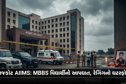 રાજકોટ AIIMSમાં MBBS વિદ્યાર્થીનો આપઘાત: 17 પાનાની સ્યુસાઈડ નોટ અને 5 વિદ્યાર્થીઓની ધરપકડ, રેગિંગનો ઘટસ્ફોટ (Rajkot AIIMS MBBS Student Suicide, 5 Arrested)
