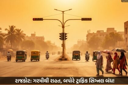 રાજકોટમાં કાળઝાળ ગરમીથી રાહત: બપોરના સમયે ટ્રાફિક સિગ્નલ બંધ (Rajkot Traffic Signals Closed for Heatwave)