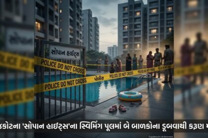 રાજકોટના રામવિહાર વિસ્તારમાં 'સોપાન હાઇટ્સ' સોસાયટીના સ્વિમિંગ પૂલમાં બે માસૂમ બાળકોના કરૂણ ડૂબી જવાથી હાહાકાર: સ્થાનિક સુરક્ષા પર ગંભીર સવાલો
