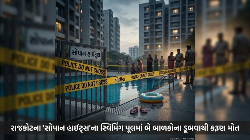 રાજકોટના રામવિહાર વિસ્તારમાં 'સોપાન હાઇટ્સ' સોસાયટીના સ્વિમિંગ પૂલમાં બે માસૂમ બાળકોના કરૂણ ડૂબી જવાથી હાહાકાર: સ્થાનિક સુરક્ષા પર ગંભીર સવાલો