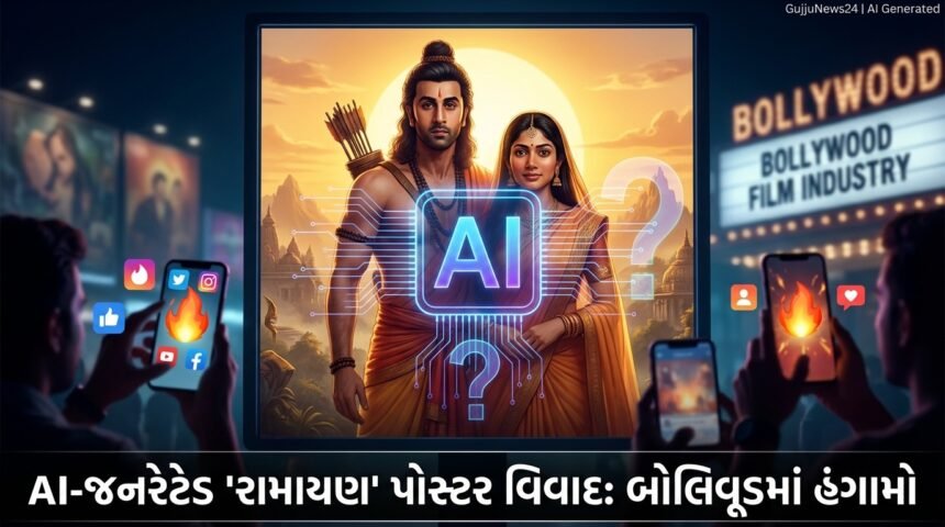 Ramayana: AI-જનરેટેડ પોસ્ટર વિવાદે બોલિવૂડમાં મચાવ્યો હંગામો, રણબીર-સાઈ પલ્લવીના 'રામ-સીતા' લુકે ચાહકોને અચરજમાં મૂક્યા! (AI Generated Ramayana Poster Controversy)