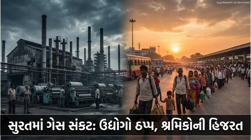 સુરતમાં ગેસ સંકટનો હાહાકાર: ટેક્સટાઇલ અને ડાયમંડ ઉદ્યોગ પર સંકટ, શ્રમિકોની હિજરતથી ચિંતા (Surat Gas Crisis)