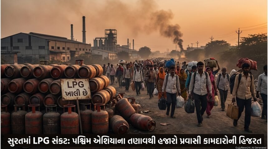 સુરતમાં LPG સંકટ: પશ્ચિમ એશિયાના તણાવથી હજારો પ્રવાસી કામદારોની હિજરત, સ્થાનિક અર્થતંત્ર પર ગંભીર અસર (Surat LPG Crisis)