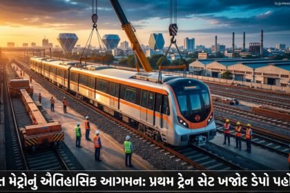 સુરત મેટ્રોનું ઐતિહાસિક આગમન: પ્રથમ ટ્રેન સેટ ખજોદ ડેપો પહોંચ્યો, જૂન 2026 સુધીમાં ‘ડાયમંડ અને ટેક્સટાઇલ કોરિડોર’ ધમધમશે