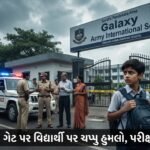 સુરતમાં શાળા ગેટ પર વિદ્યાર્થીને ચપ્પુ મારવાના કેસમાં મોટો ઘટસ્ફોટ: બોર્ડની પરીક્ષા ચૂકેલા વિદ્યાર્થીનો ભાવિ અધ્ધરતાલ | Surat School Violence Shocks City