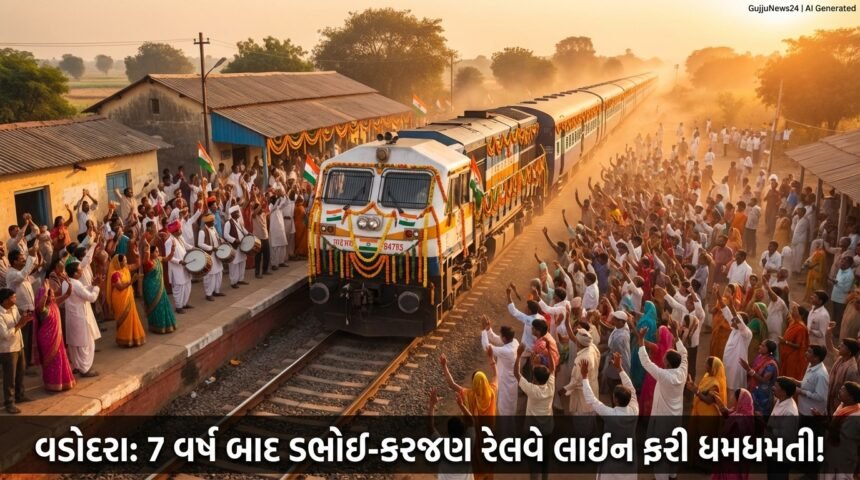 વડોદરા: 7 વર્ષના લાંબા ઇંતઝાર બાદ ડભોઈ-કરજણ રેલવે લાઇન ફરી ધમધમતી, સ્થાનિકોમાં આનંદની લહેર! | Vadodara Dabhoi-Karjan Railway Reopens