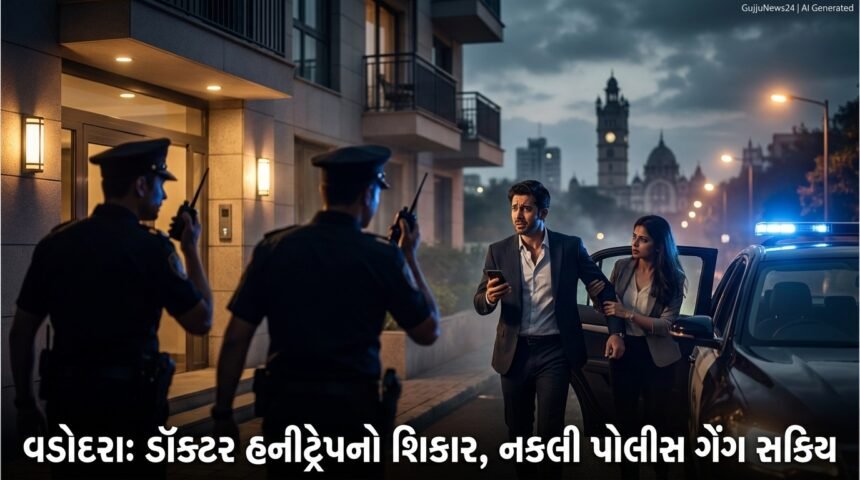 વડોદરામાં ડૉક્ટર હનીટ્રેપનો ભોગ બન્યા, નકલી પોલીસ બની ₹6.10 લાખની ખંડણી ઉઘરાવી | Vadodara Honeytrap
