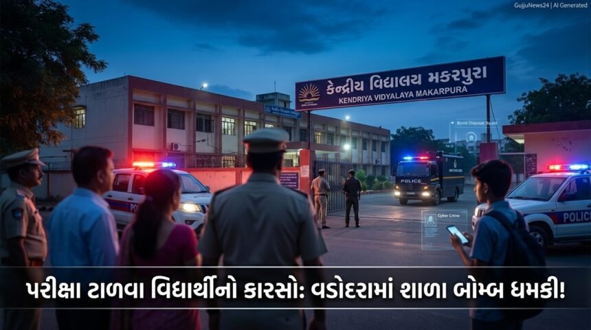 વડોદરા: મકરપુરા કેન્દ્રીય વિદ્યાલય Bomb Threat મામલે ચોંકાવનારો ખુલાસો, પરીક્ષા ટાળવા વિદ્યાર્થીનો કારસો
