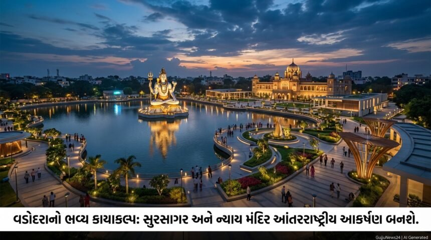 વડોદરાનું હૃદય 'સુરસાગર લેક' અને ન્યાય મંદિર 'હેરિટેજ સ્ક્વેર' ₹40 કરોડના ખર્ચે બનશે આંતરરાષ્ટ્રીય સ્તરના પ્રવાસી આકર્ષણ | Vadodara's Sursagar Lake & Heritage Square to Get Global Makeover
