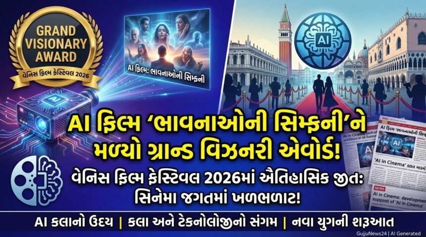વેનિસ ફિલ્મ ફેસ્ટિવલ 2026: AI ફિલ્મ 'ભાવનાઓની સિમ્ફની'ને મળ્યો ગ્રાન્ડ વિઝનરી એવોર્ડ, સિનેમા જગતમાં ખળભળાટ! (Venice Film Festival 2026: AI Film Wins Grand Visionary Award)