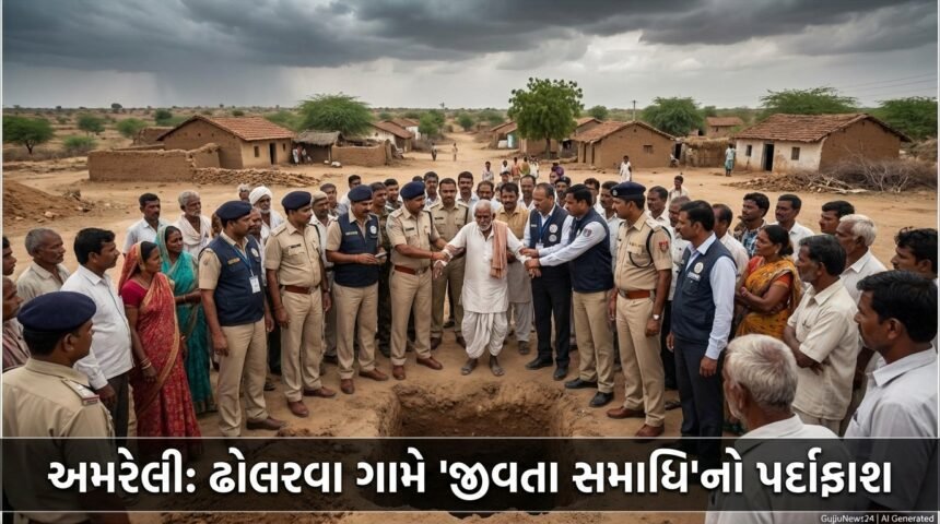 અમરેલીના ઢોલરવા ગામે 'જીવતા સમાધિ' લેવાના તૂતનો પર્દાફાશ: વિજ્ઞાન જાથા અને તંત્રની સક્રિયતાથી અંધશ્રદ્ધા પર વિજય | Amreli Live Burial Hoax Exposed