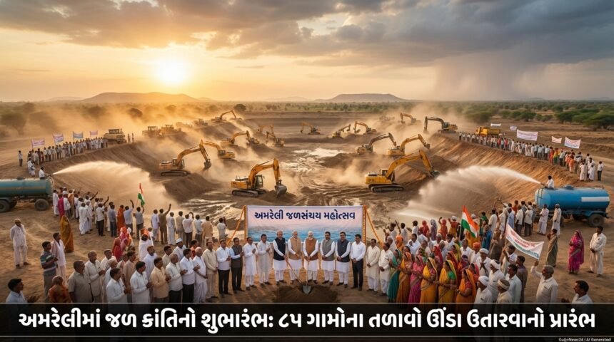 અમરેલીમાં જળસંચય મહોત્સવનો શુભારંભ: 85 ગામોના તળાવો ઊંડા ઉતારી જળ ક્રાંતિનો પ્રારંભ | Amreli Water Conservation Festival Begins