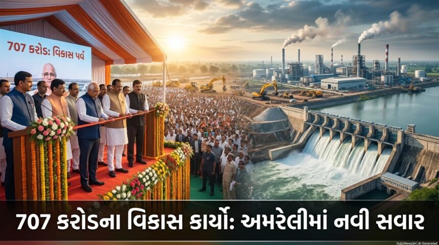 અમરેલીમાં 707 કરોડના વિકાસ કાર્યોનું લોકાર્પણ: જળ સંચય અભિયાન અને ઔદ્યોગિક ક્રાંતિનો પ્રારંભ | Amreli Development Drive
