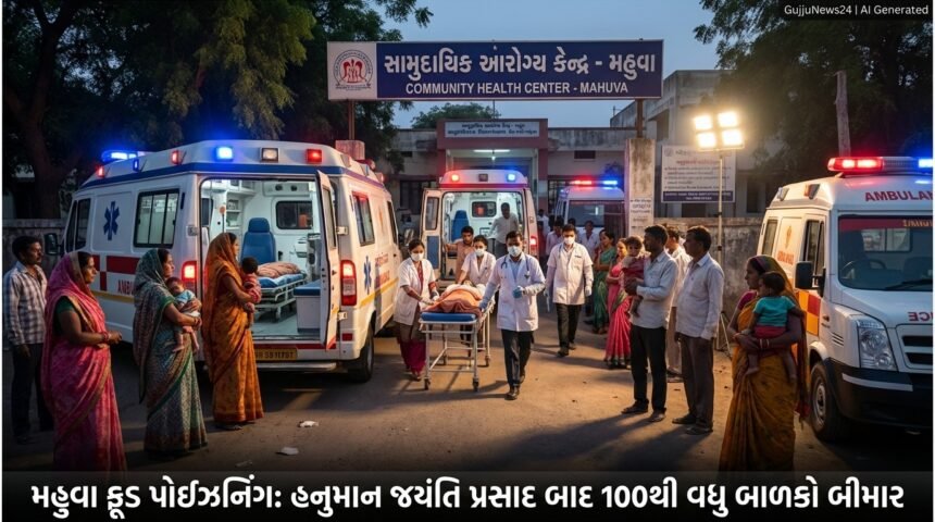 ભાવનગર જિલ્લાના મહુવામાં ભયાવહ ફૂડ પોઈઝનિંગ: હનુમાન જયંતિના મહાપ્રસાદ બાદ 100થી વધુ બાળકો ઝપટમાં, આરોગ્ય તંત્ર દોડતું થયું | Bhavnagar Mahuva Food Poisoning Crisis