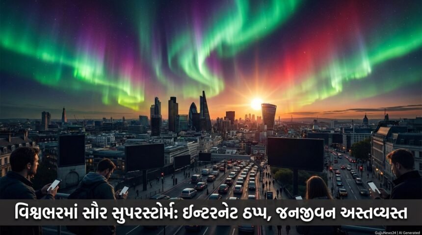વિશ્વભરમાં વિનાશક સૌર સુપરસ્ટોર્મ: ઇન્ટરનેટ અને સંચાર સેવાઓ ઠપ્પ, જનજીવન અસ્તવ્યસ્ત | Global Solar Superstorm Hits World