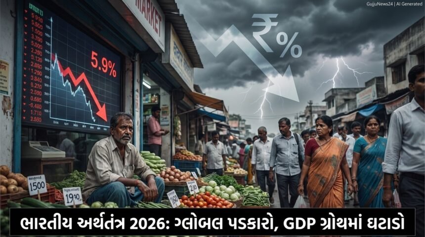 ભારતીય અર્થતંત્ર 2026: ગ્લોબલ પડકારો વચ્ચે GDP ગ્રોથમાં ઘટાડો અને મોંઘવારીનો ભડકો | India Economic Outlook